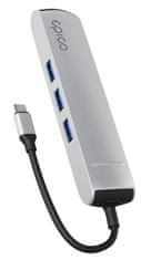 EPICO 6v1 Slim hub 8K s USB-C konektorem 9915112100069 - stříbrný