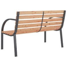 Vidaxl Zahradní lavice 120 cm dřevo a železo