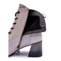 Vinceza Lakované boty na podpatku Grey velikost 38