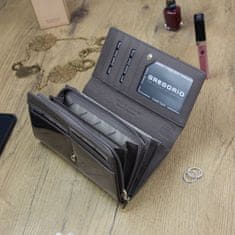 Gregorio Luxusní velká kožená peněženka Gregorio Serrena, šedá