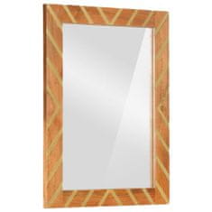 Petromila Koupelnové zrcadlo hnědé 50x70x3 cm masivní mangovník a sklo
