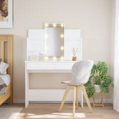 Greatstore Toaletní stolek s LED osvětlením bílý 96 x 40 x 142 cm