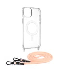 Techsuit Kryt Mag iPhone 15 Plus s růžovou šňurkou průhledný 109895