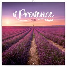 Presco Publishing Poznámkový kalendář Provence 2024, voňavý, 30 × 30 cm