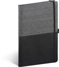 Presco Publishing Notes Skiver černošedý, linkovaný, 13 × 21 cm