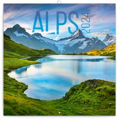 Presco Publishing Poznámkový kalendář Alpy 2024, 30 × 30 cm