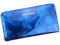 Gregorio Dámská luxusní kožená lakovaná peněženka Gregorio Santall, modrá