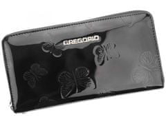 Gregorio Dámská luxusní kožená lakovaná peněženka Gregorio Santall, černá