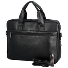 Coveri WORLD Pánská koženková pracovní taška na notebook Felco, černá