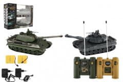 Teddies Tank RC 2ks 36cm+dobíjecí pack tanková bitva se zvukem se světlem