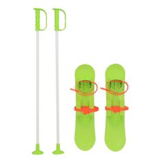 Baby Mix Dětské lyže s vázáním a holemi BIG FOOT 42 cm zelené