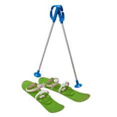 Baby Mix Dětské lyže s vázáním a holemi BIG FOOT 42 cm zelené