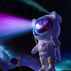Netscroll Hvězdný projektor Astronaut s dálkovým ovládáním, noční projektor, dárky, nápad na dárek, dárky pro děti, vánoční dárky, AstronautLamp