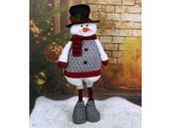 sarcia.eu Šedý sněhulák s nastavitelnými nohami, vánoční dekorace 52/82cm 