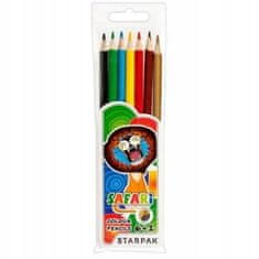 STARPAK Trojhranné tužky 6 barev Safari