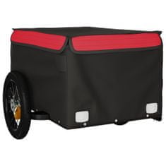 Vidaxl Přívěsný vozík za kolo černý a červený 30 kg železo