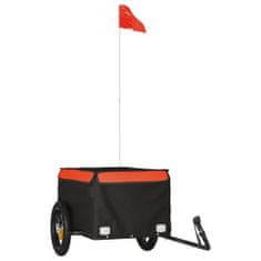 shumee Přívěsný vozík za kolo černý a oranžový 30 kg železo