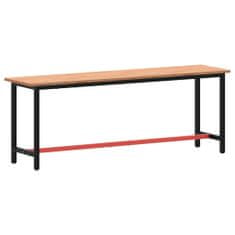 shumee Pracovní stůl 220 x 55 x 81,5 cm masivní bukové dřevo a kov