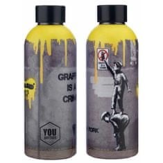 YOu bottles Termoláhev na pití Dual Banksy 500 ml Graffiti is a Crime