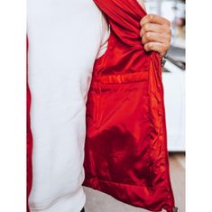 Dstreet Pánská prošívaná vesta s kapucí LORA červená tx4537 M