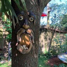 Netscroll Ozdoba stromu ve tvaru obličeje, která je také krmítkem pro ptáky, BirdFeeder
