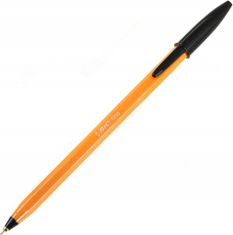 Černé kuličkové pero se zátkou oranžové 0,7 mm