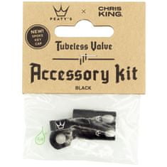 Peaty's Čepičky X Chris King MK2 Tubeless Valves Accessory Kit - 1 pár, černá