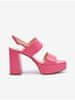 Růžové dámské kožené sandály na podpatku Högl Cindy 41