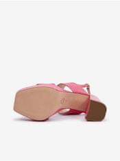 Högl Růžové dámské kožené sandály na podpatku Högl Cindy 42