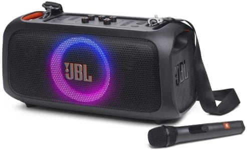 moderní párty reproduktor jbl partybox on the go essential krásný silný zvuk aux in Bluetooth usb světelná show pěkný design karaoke