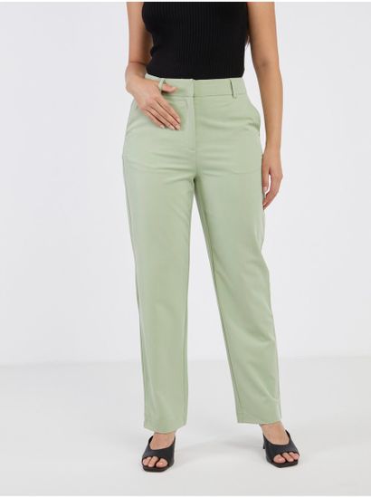 Vero Moda Světle zelené dámské zkrácené kalhoty VERO MODA Zelda