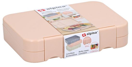 Alpina Box na svačinu s přihrádkami béžová
