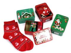 Kraftika 3pár (vel. 39-42) mix náhodný červená vánoční ponožky v