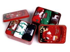 Kraftika 3pár (vel. 43-46) mix náhodný červená vánoční ponožky v