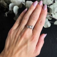 LS Prsten s kamínky stříbro 925/1000 rhodiované 52