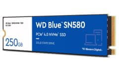 WD SSD Blue SN580 250GB / S250G3B0E / NVMe M.2 PCIe Gen4 / Interní / M.2 2280