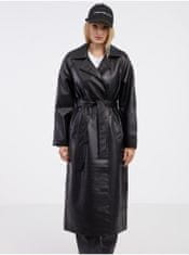 ONLY Černý dámský koženkový kabát ONLY Sofia S