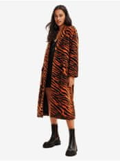 Desigual Oranžový dámský vzorovaný kabát Desigual Esmeralda S