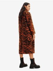 Desigual Oranžový dámský vzorovaný kabát Desigual Esmeralda S
