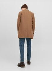 Jack&Jones Hnědý pánský kabát s příměsí vlny Jack & Jones Morrison XL