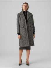 Vero Moda Šedo-černý dámský vzorovaný kabát AWARE by VERO MODA Gaida XS