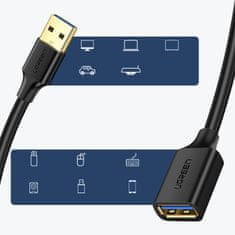 Ugreen Ugreen prodlužovací kabel USB 3.0 (samice) - adaptér USB 3.0 (samec) - 1m - Černá KP28601