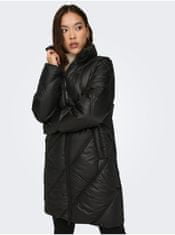 Jacqueline de Yong Černý dámský prošívaný zimní kabát JDY Verona S