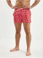 Calvin Klein Červené pánské vzorované plavky Calvin Klein Underwear M