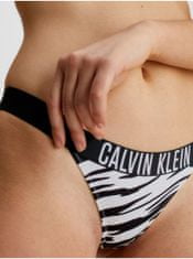 Calvin Klein Bílo-černý dámský vzorovaný spodní díl plavek Calvin Klein Underwear Intense Power XL