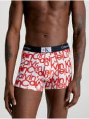 Calvin Klein Oranžovo-krémové pánské vzorované boxerky Calvin Klein Underwear S