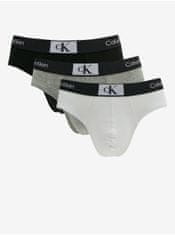 Calvin Klein Sada tří pánských slipů v černé, bílé a šedé barvě Calvin Klein Underwear XXL