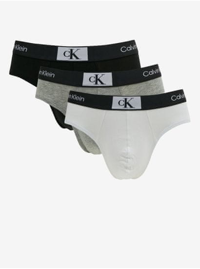 Calvin Klein Sada tří pánských slipů v černé, bílé a šedé barvě Calvin Klein Underwear