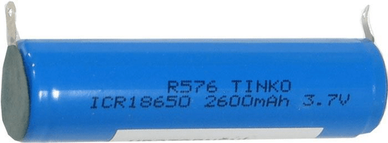 HADEX Nabíjecí článek Li-Ion ICR18650 3,7V/2600mAh TINKO, páskové vývody
