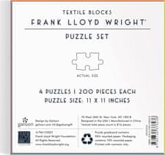 Galison Čtvercové puzzle Frank Lloyd Wright: Textilní bloky 4x200 dílků